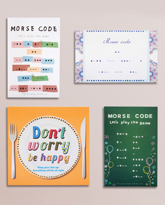 Handmade Rhinestone<br>Morse code Greeting cards